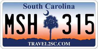SC license plate MSH315