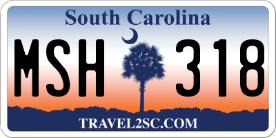 SC license plate MSH318