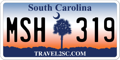 SC license plate MSH319
