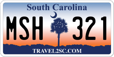 SC license plate MSH321