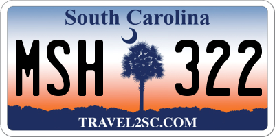 SC license plate MSH322