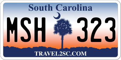 SC license plate MSH323