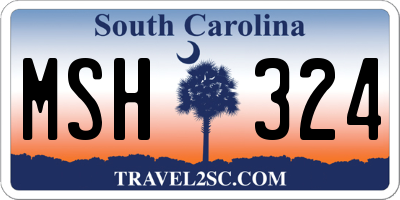 SC license plate MSH324