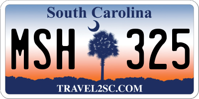 SC license plate MSH325