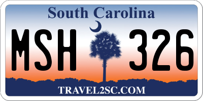 SC license plate MSH326