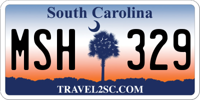 SC license plate MSH329