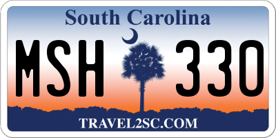 SC license plate MSH330