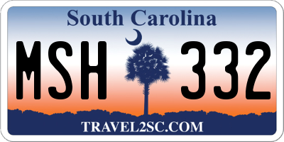 SC license plate MSH332