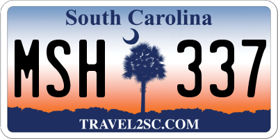 SC license plate MSH337