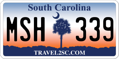 SC license plate MSH339