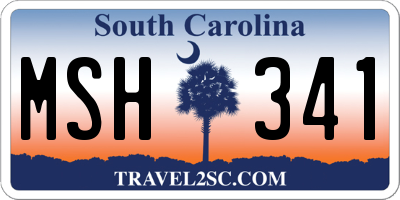 SC license plate MSH341