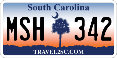 SC license plate MSH342