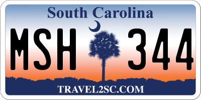 SC license plate MSH344
