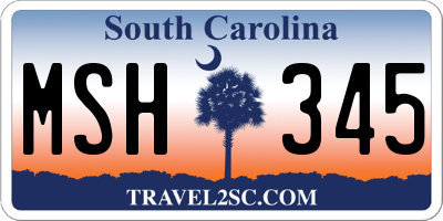 SC license plate MSH345