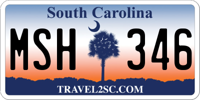 SC license plate MSH346
