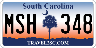 SC license plate MSH348