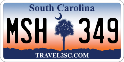 SC license plate MSH349