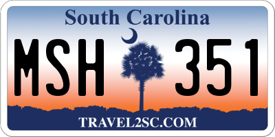 SC license plate MSH351