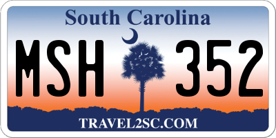 SC license plate MSH352