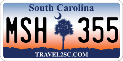 SC license plate MSH355