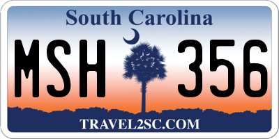SC license plate MSH356