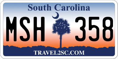 SC license plate MSH358