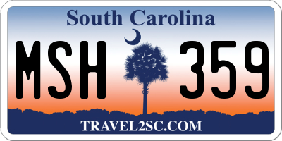 SC license plate MSH359