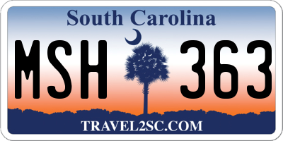 SC license plate MSH363