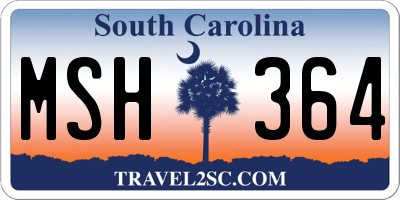 SC license plate MSH364