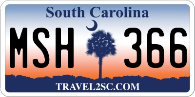 SC license plate MSH366