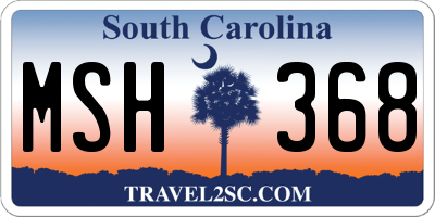 SC license plate MSH368