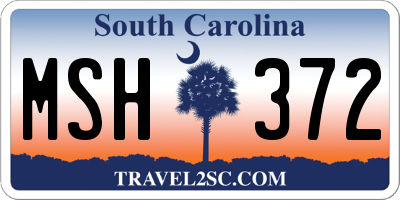 SC license plate MSH372
