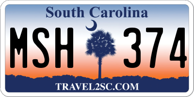 SC license plate MSH374