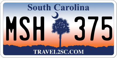 SC license plate MSH375