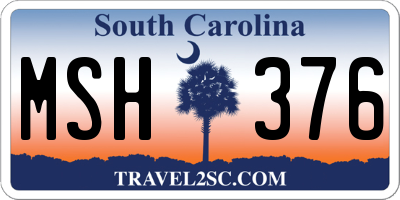 SC license plate MSH376