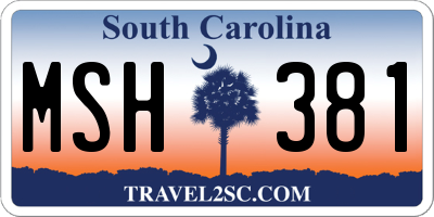 SC license plate MSH381