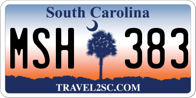 SC license plate MSH383