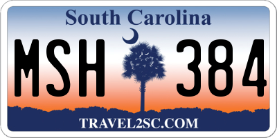 SC license plate MSH384