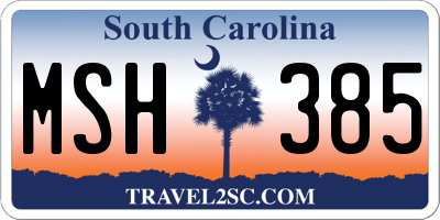 SC license plate MSH385