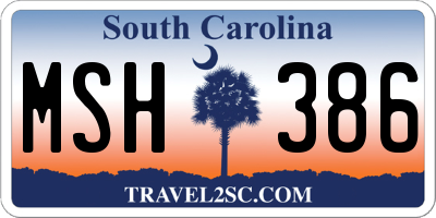 SC license plate MSH386