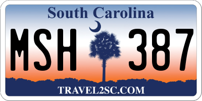 SC license plate MSH387