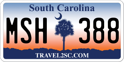 SC license plate MSH388