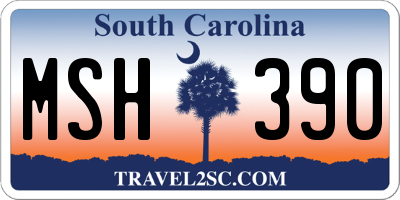 SC license plate MSH390