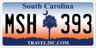 SC license plate MSH393