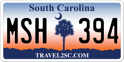 SC license plate MSH394