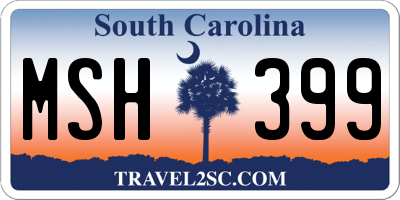 SC license plate MSH399