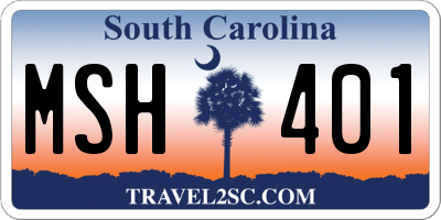 SC license plate MSH401