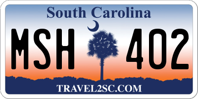 SC license plate MSH402