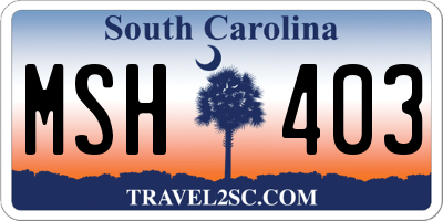 SC license plate MSH403