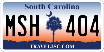 SC license plate MSH404
